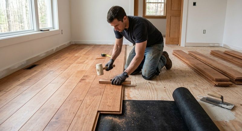 Cherry Floor Installation in Shelburn, IN