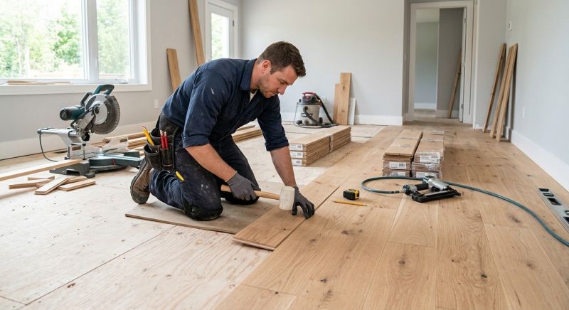 Dark Wood Floor Installation in Terre Haute, IN