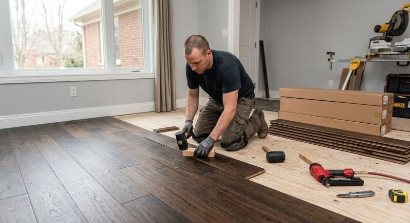 Dark Wood Floor Installation in Terre Haute, IN