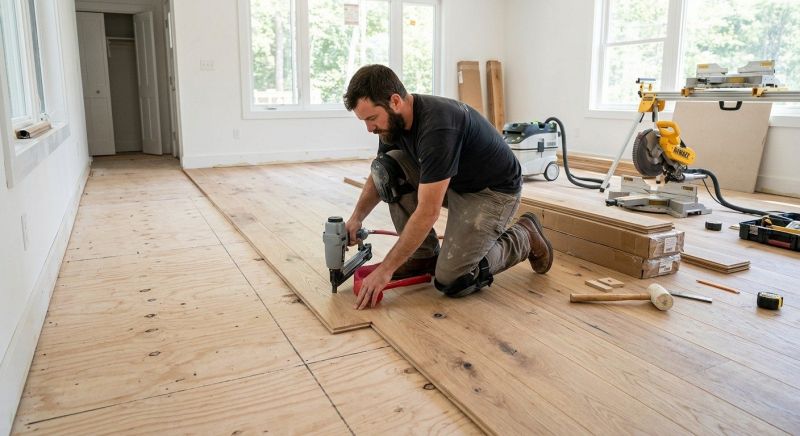 White Oak Floor Installation in Terre Haute, IN