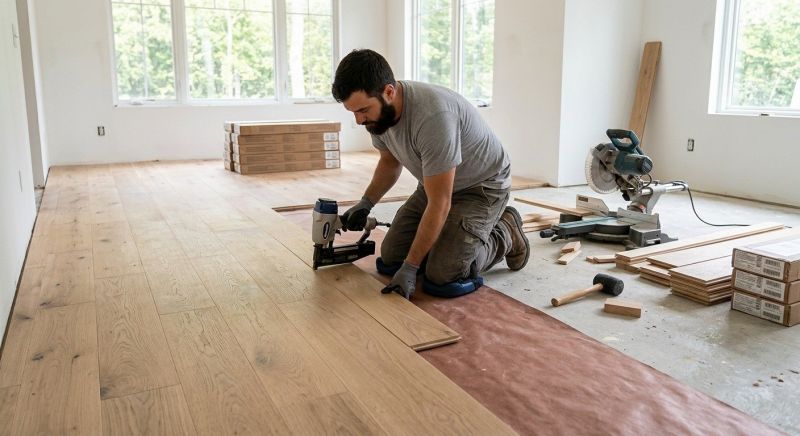 White Oak Floor Installation in Terre Haute, IN