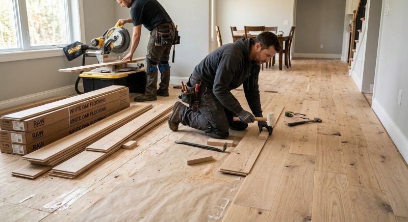 White Oak Floor Installation in Terre Haute, IN